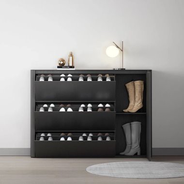 Svart skoskap