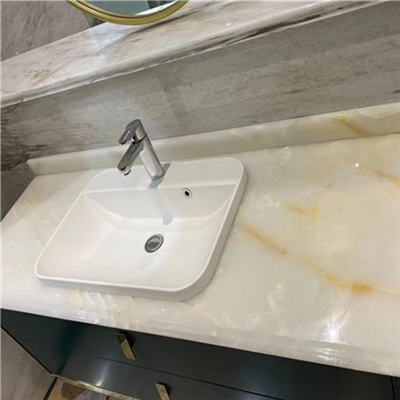 Hvit onyx stein benkeplater for bad og hjem